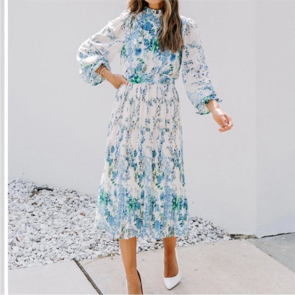VICI Tempe Floral Ruffle Midi Dress